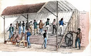Ackermann: Treadmill at Brixton prison, London. Introduced