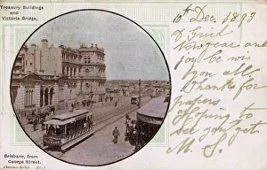 Brisbane: Treasury Buildings and Victoria Bridge, Brisbane, Australia