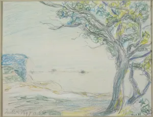 Sisley: Tree on the seashore, by Alfred Sisley