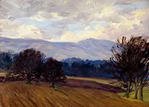 Ploughed: Trees, Ploughed Field and Hills