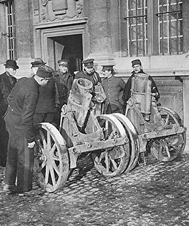 Yser: Trench mortars captured from the Germans, 1914