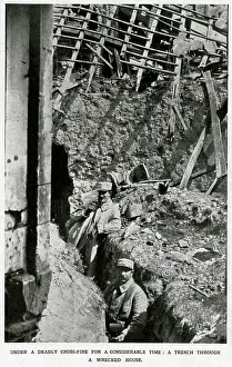 Neuville: Trench through a wrecked house 1915