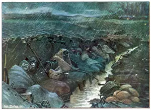 Huddled: TRENCHES UNDER RAIN