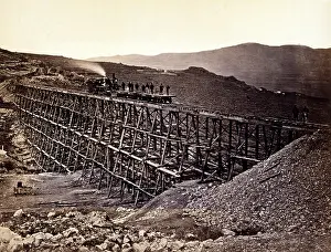 Trestle: Trestle work. Central Pacific Railroad construction ?