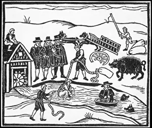 Brutal: Trial of a witch by ducking in the mill stream