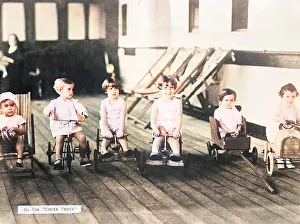 Oncolourisedpic: TRICYCLE RACE 1930S