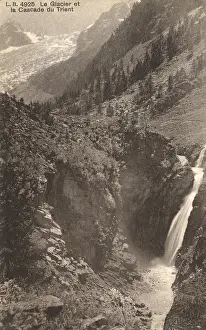 Trient: Trient Glacier and a waterfall