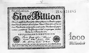 Inflation: One trillion Reichsmark, 1923
