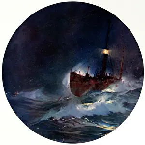 Lightship: A Trinity House Lightship on a stormy night