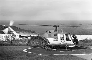 Sennen: Trinity House Service Helicopter at Sennen, Cornwall