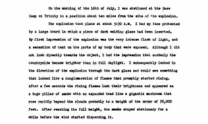 Laureate: Trinity Test, Excerpt of Enrico Fermi Observations, 1945