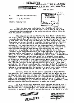 Announcement: Trinity Test Schedule, 1945