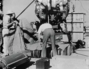 Gadget: Trinity Test Site, Gadget Arrives at Tower, 1945