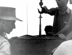 Gadget: Trinity Test Site, Oppenheimer Oversees Assembly, 1945