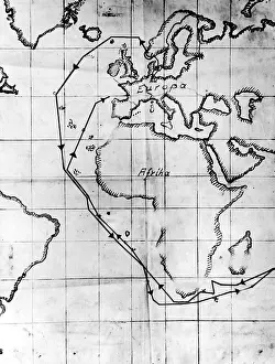 Exclaim: Trip route of the German submarine U-180 in the Second World