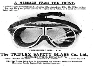 Windshields: Triplex Safety Glass Aeroplane Goggles & Windshields