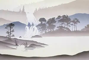 Triptych Landscape - Mountain Lake - Centre