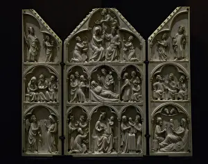 14th Century: Triptych with scenes from the life and death of the Virgin