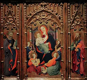 1400: Triptych of Virgin and Child with Musician Angels