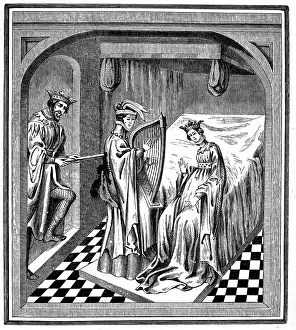 Minnesinger: Tristan, mythical figure, scene, King Marke stabbing