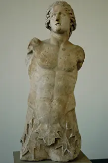 Triton: Triton. 350-320 BC. Marble statue