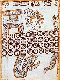 Creencia: Trocortesian or Madrid Codex. s.XIV. Detail. Maya