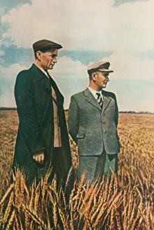 Lcgr1703: Trofim Lysenko (left), at an experimental farm Academy
