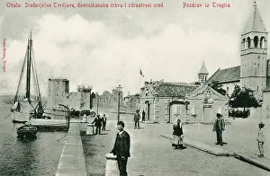 Trogir: Trogir - View of the harbour and Castle/Fortress