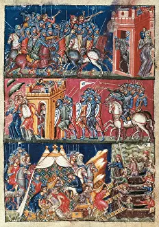 Hoplites: Trojan War. The first plundering of Troy. Illustration