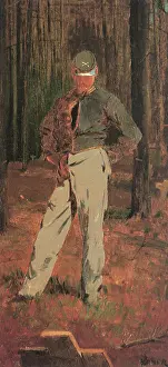 Meditating: Trooper Meditating Before a Grave, by Winslow Homer