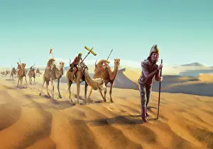 Darius: Troops of Darius the Great struggling in a desert