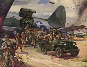 Willys: Troops Exit Transport Plane and Prepare for Battle
