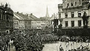 Regulated: Troops of the Reichswehr are received in Leobschutz, 192