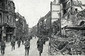 Saarbrucken: US troops in Saarbrucken, Germany, WW2