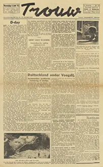 Tassigny: Trouw front page Germany under Allied control