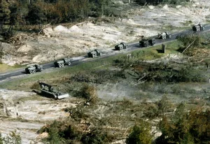 Chernobyl: Truck convoy carrying decontamination solution