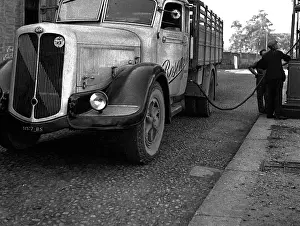 Refuelled: Truck at a tanking station