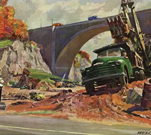 Cowillustration: Trucks at Construction Site