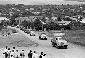 Transports: Trucks with grain