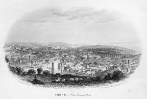 Viaducts: Truro, from Trennick Lane, 1860. The Cornwall