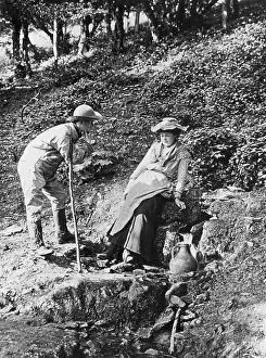 Flirt: A tryst at the spring, 1890s