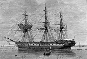 Arethusa: T.S. Arethusa at Greenhithe 1875