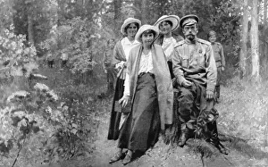 Tsar Nicholas II and three daughters