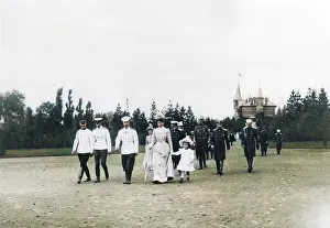 Feodorovna: Tsar Nicholas II Walking With Large Entourage