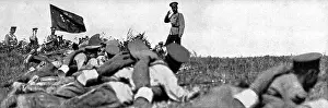 Mobilised: The Tsar saluting troops