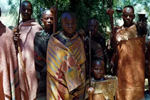 Tswana: Tswana boys returning from isolation for male initiation