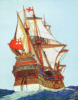 Impression: Tudor ships of the type used by privateers and