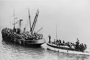 Evacuations: Tug boat with British Expeditionary Forces evacuating