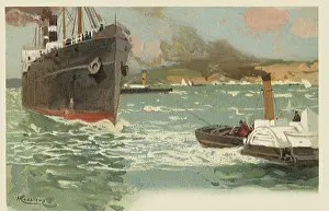 Tugboat: Tugboat and Ocean Liner