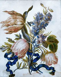Vitelli: Tulips and Delphinium tied together